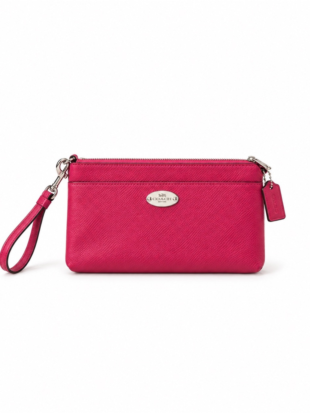 Coach Leather Pop Pouch Wristlet – Fuchsia Pink – NWT